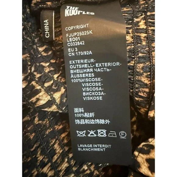 NWT‎ The Kooples Leopard Mini Skirt Stylish with Stretchy Smocking Sz 8 - Picture 7 of 12